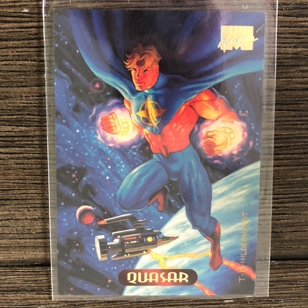 ’94 Marvel Masterpieces trading card: Quasar #96